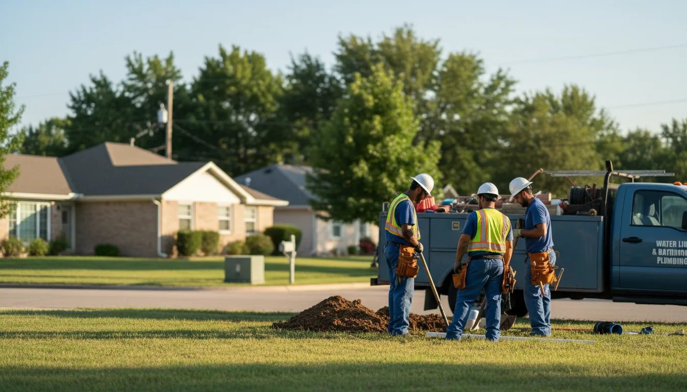 Residential water line and bathroom plumbing service in Regan, ND